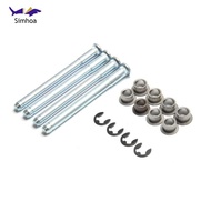 [Simhoa] Vehicle Part Door Hinge Pin Bushings Kit Door Hinge Repair Kit Iron Ribbed