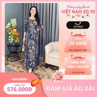 Zonbig fake ao dai dress, middle-aged ao dai for mother with 3-layer chiffon chiffon imitation ao da