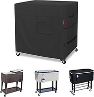 Porch Shield Waterproof Rolling 80-100 Qt Cooler Cart Cover Fits Most Patio Ice Chest Party Cooler (