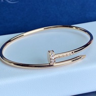 New Classic Narrow 2.5mm Small Model Spring Nail Diamond Bangle 18K Gold Thick Plated 925 silver V Gold not rust