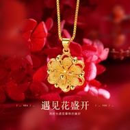 916 Gold Necklace Flower Gold Necklace Wedding Jewelry with Pendant Necklace Set