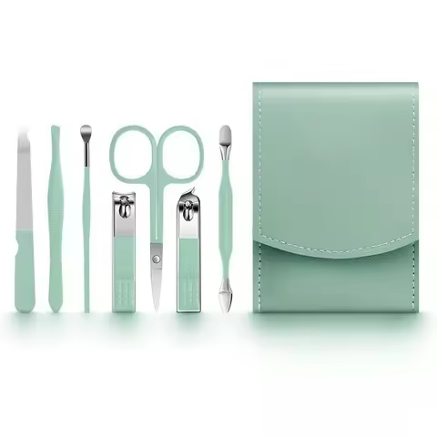 For 7 Pcs Professional Nail Cutter Pedicure Scissors Set Stainless Steel Eagle Hook Portable Manicur