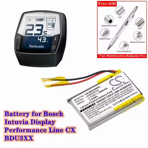 CS Battery 3.7V/250mAh AHB502030 for Bosch Intuvia Display,Performance Line CX,BDU3XX