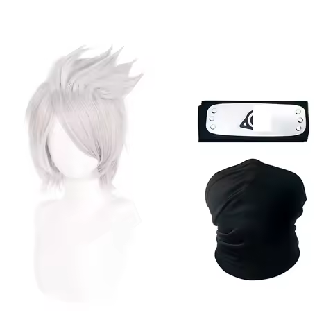 Anime cosplay Hatake Kakashi Halloween Cosplay Costume Kakashi Wig Headband Cosplay Mask Man Women P