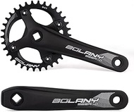 BOLANY MTB 170mm Square Taper Crankset 104BCD Narrow Wide Tooth Chainring with 32T/34T/36T /38T/40T/42T Mountain Bike Single Round Chainring and Crankset