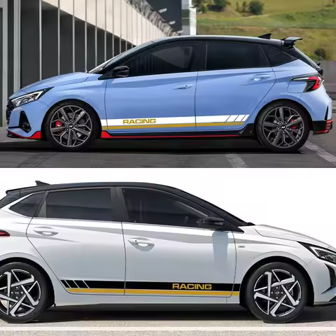 2PCS Car Door Side Skirt Sticker Decor Auto Accessories For Hyundai i20 WRC N Line 2009 2010 2011 20