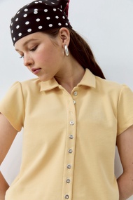 (Pre-order 25days) Before Sunset - Pao Polo | เสื้อโปโลทรงพอดีตัว ดีเทลแขนพองจับจีบ