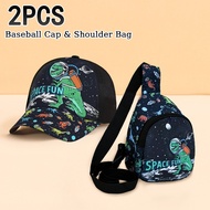 Kids Animal Cartoon Baseball Cap and Chest Bag Set 2pcs Outdoor Sun Protection Portable Outfit for B