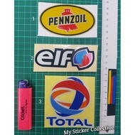 Pennzoil / Elf / Total Designs Sticker Cutting Overlapping Reflective #pennzoil #elf #total #perform