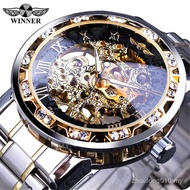 Winner winner Watch Men Fashion Casual Hollow Rhinestone Manual Mechanical Watch Men's Trendy