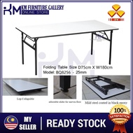 KM Furniture Gallery 3V Folding Table 2.5 X 6 (BQ8256) Heavy Duty Foldable Wood Top Banquet Table/ F