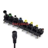 8PCS Set Universal Laptop AC DC tip power Adapter 90 Degree 2Pin To 5.5mm 2.5mm 2.1mm 4.0mm 1.7mm 3.