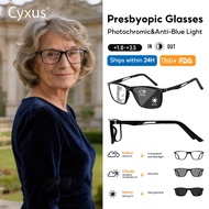 Cyxus reading glasses blue light blocking  Photochromic multifocal dual-use  men TR90+ metal 2048