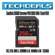 SanDisk SDXXD Extreme PRO SDXC UHS-I Card V30 U3 C10 UHS-I 200MB/s R 140MB/s W - 256GB