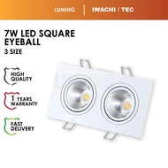 LMG_ LED 7W Recessed Eyeball Spotlight Square w Casing White Frame Set Ceiling Downlight Down Light Lampu Hiasan Siling