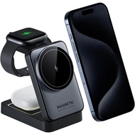 Upgraded Foldable Wireless Charger for ,Travel Magnetic Charger Stand with Nightlight 3-in-1 Wireles