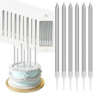 Pack of 60 Silver Birthday Candles, Cake Candles, Birthday Candles for Cakes, Cake Candles for Cakes