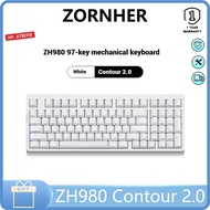 Zornher ZH980 Contour 2.0 Mechanical keyboard Wired Wireless Bluetooth customized office games