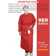 RED Edition Wrinkled Gown FREE EMBROIDERY PPE/ Surgical Gown