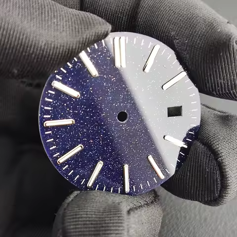 NH35 Dial 31.8mm Blue Sand Stone Dial green C3 Lume Is Made of Blue Gold Sands Stone for NH35/NH36 M