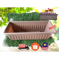 Long Planting Brown Rectangle Flower Vegetable Pot Fruit Tray Pasu Panjang长花盆 43cm x 18cm