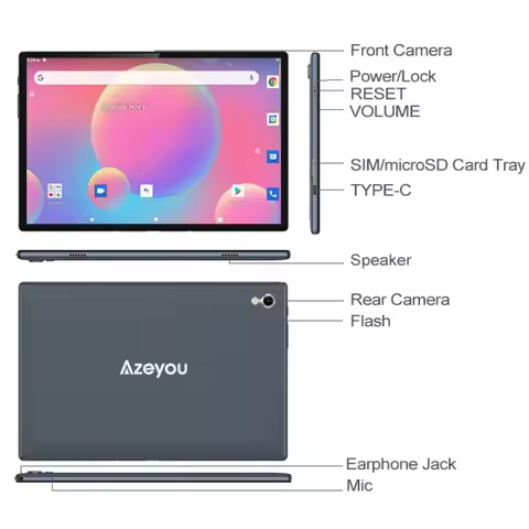 10.1 INCH 4G Phone Call Tablet PC 2GB RAM 32GB ROM AT1011 Android 11 CPU SC7731 Quad-Core Type-C SIM