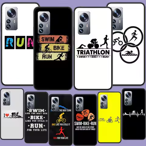 Triathlon Swim Bike Run Phone Case For Xiaomi Poco X3 NFC X4 GT M3 M4 M5 M5S X7 X6 X5 F6 Pro F5 F4 M