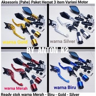 kaca spion variasi aksesoris motor mio soul karbu/mio sporty smiley - hitam mio sporty