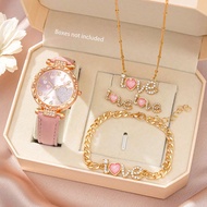 Ladies Watch 1Pc Fashion Gorgeous Heart Digital Dial Quartz Watch And 4 Pcs/Set Love Necklace,Earrin