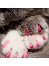 20入組寵物貓用指甲帽,小貓爪套,貓咪裝飾指甲套