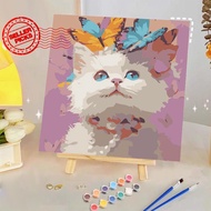 20cm Child Painting Paint By Numbers Cute Cat Oil Picture Painting Hanging Decorative Home Z8h1