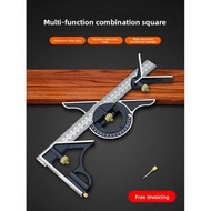 Movable Square Stainless Steel Thickened Combination Ruler Multifunctional 90 Degree 45 Degree Woodw