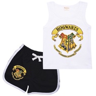 Harry Potter ชุดนอนสำหรับเด็กผู้หญิงชุดเสื้อกล้ามเด็กชายกางเกงขาสั้นการ์ตูนอะนิเมะพิมพ์2021ใหม่เสื้อ