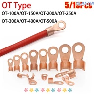 ALMA1 5/10Pcs OT Wire Nose Terminal Crimp, Bolt Hole OT Type OT Cable Connector Kit, Non-Insulated C