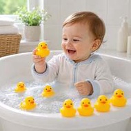 5/10/20pcs Bathroom Swimming Pool Rubber Ducks, Bath Tub Water Play Toys, Quacking Sound Duckies, Ba
