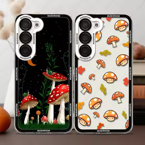 Mushroom Phone Case For Samsung Galaxy S25 S20 S21 S22 S23 S24 FE Plus Ultra A54 A55 A15 A25 5G TPU