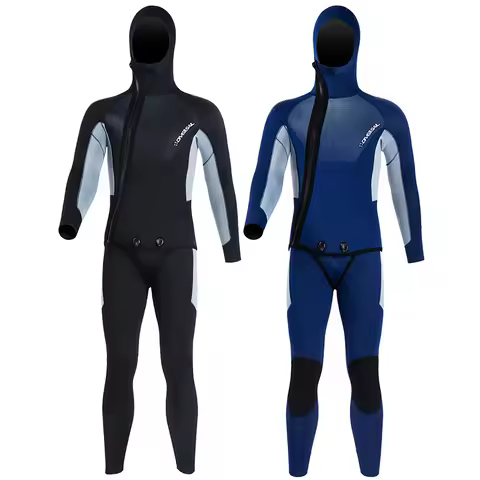 Warm Diving Suit 5MM Hooded Split Thick Diving Suit Men's Deep Snorkeling Surfing Swimming Cold and 