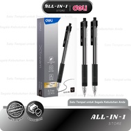 Deli EQ122-BK Xtream Ballpoint Pen 0.7mm Black Ink Pen Low Viscosity Soft Grip / Pcs