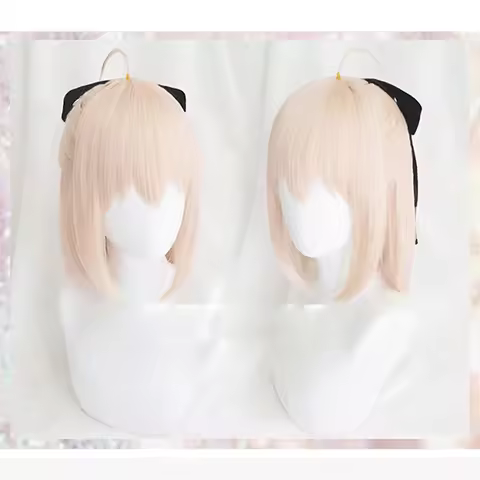 Anime Fate Grand Order Sakura Saber Okita Souji Wig Cosplay Costume Fate Go Women Short Synthetic Ha