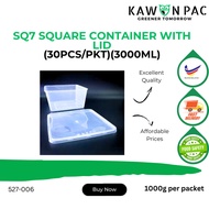 MW SQ7 SQUARE CONTAINER WITH LID,  (30PCS X 1PKT) (3000ML)