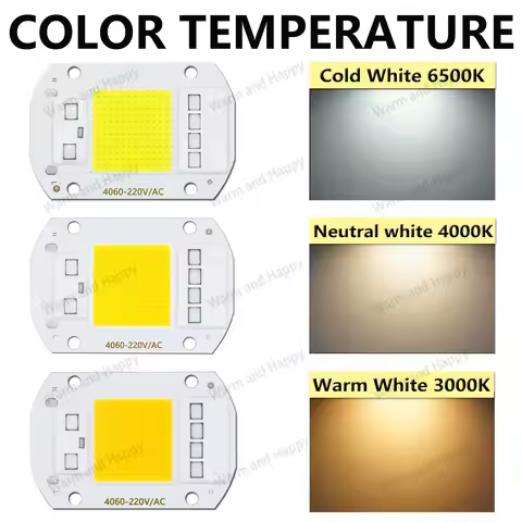 10pcs 50W AC220V No Need Driver LED COB Chip Bead Smart IC Chips 3000k 4000k 6500k For LED Floodligh