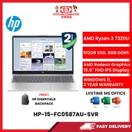HP-15-FC0587AU-SVR-AMDRYZEN3-7320U,8GBR5,512GBSSD,AMDRADEON,15.6"FHD,W1164,2YRS,H&S