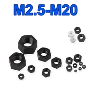 Nylon Hex Nut Nut Black/White/Transparent Nylon Hex Nut M2/M2.5-M20 [QLD]