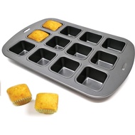 Norpro Nonstick 12-Cavity Linking Brownie Muffin Cupcake Cake Pan, Squares, Black (3998) 9 x 13) Squ