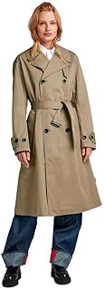 Women's High Trench Coat Jackets, Brown (Dk Toggee D23005-d352-5787), X-Large