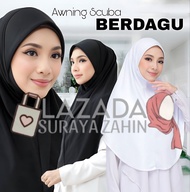 [Berdagu] Size XL Tudung Sarung Moscrepe Awning Scuba Black White Edition / Tudung Murah Lembut