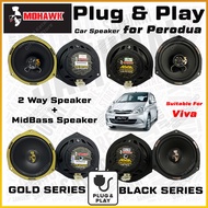 🔥 MOHAWK OEM Plug & Play Front Rear Car Speaker Kereta Perodua Viva 6" 2 Way / MidBass Speaker + FRE