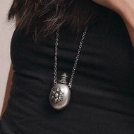 手工做舊 立體浮雕花酒瓶項鍊 宮廷風鎖骨鏈 小眾個性設計禮物