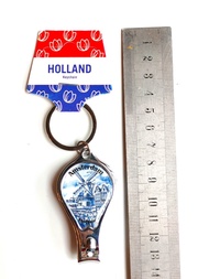 Travel Souvenir Keychain Amsterdam Windmill Key Bottle Opener Nail Clipper Creative Gift round Vinta