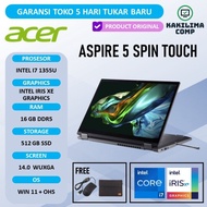 Murah| Laptop Acer Aspire 5 Spin Touch Intel I7 1355U Ram 16Gb Ssd